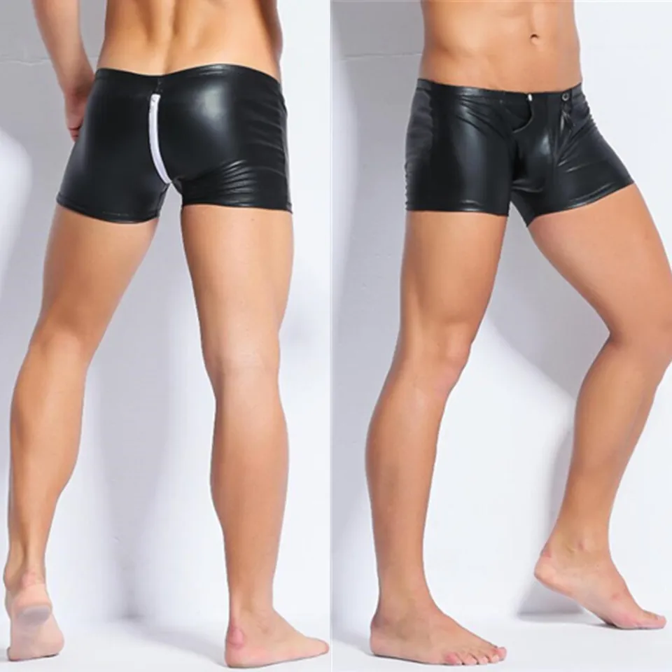Čierny mokrý vzhľad patentovaný kožený bodyit žien sexy hlboké V Plunging šnurovacia kombinéza sexy trikot Romper