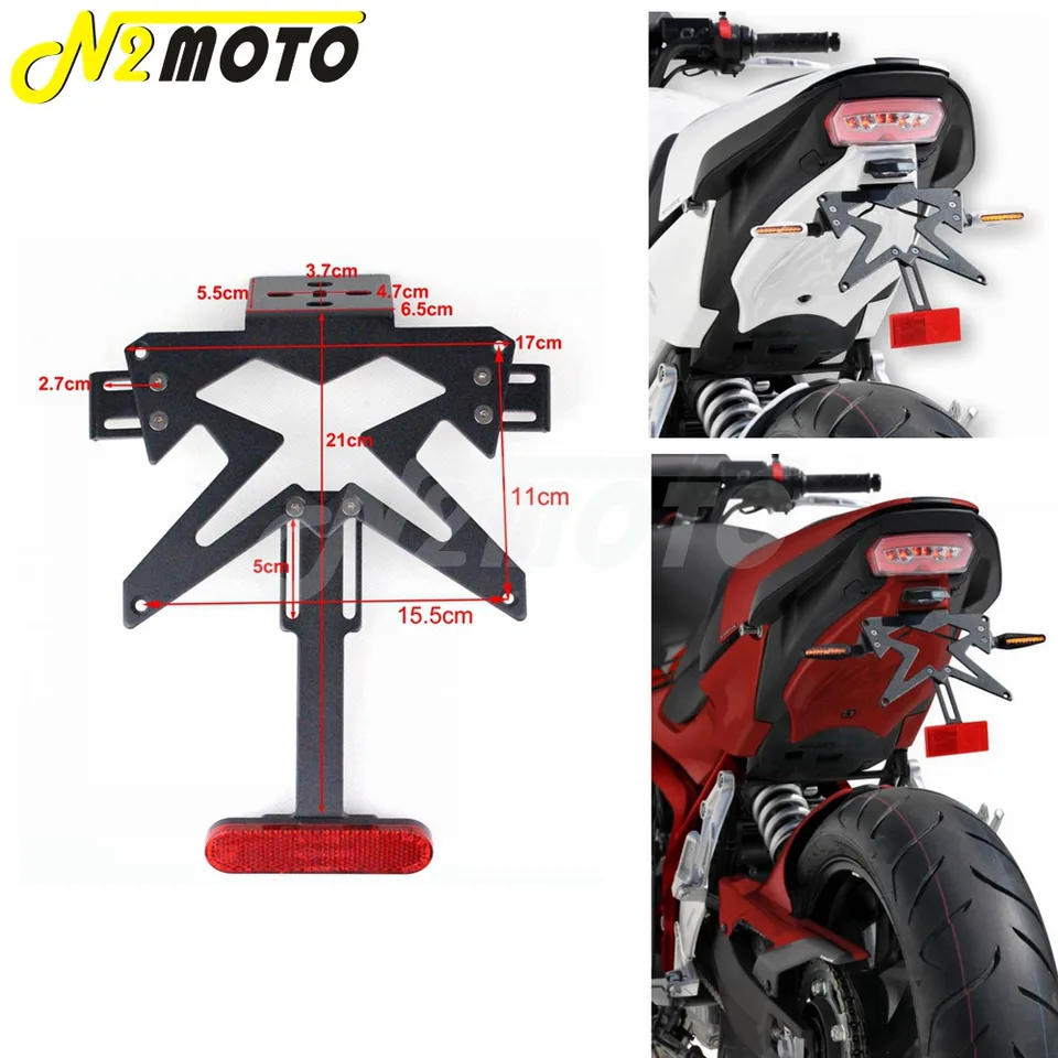 Čierny motocykel Licencia číselníka Bracket Fender Eliminator pre Kawasaki Z800 Z750 Z900 ER6N NINJA 250 YAMAHA HONDA