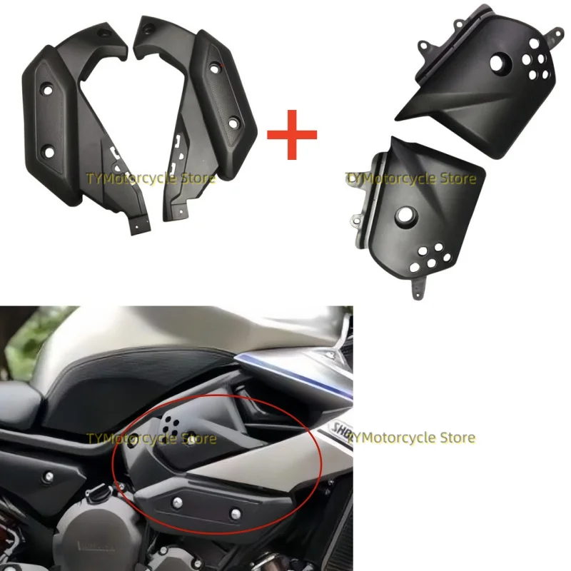 Čierny motocykel pravý ľavý bočný panelový kapotážový súprava Fit Fit for Yamaha XJ6 XJ 6 2009 2010 2012 2012
