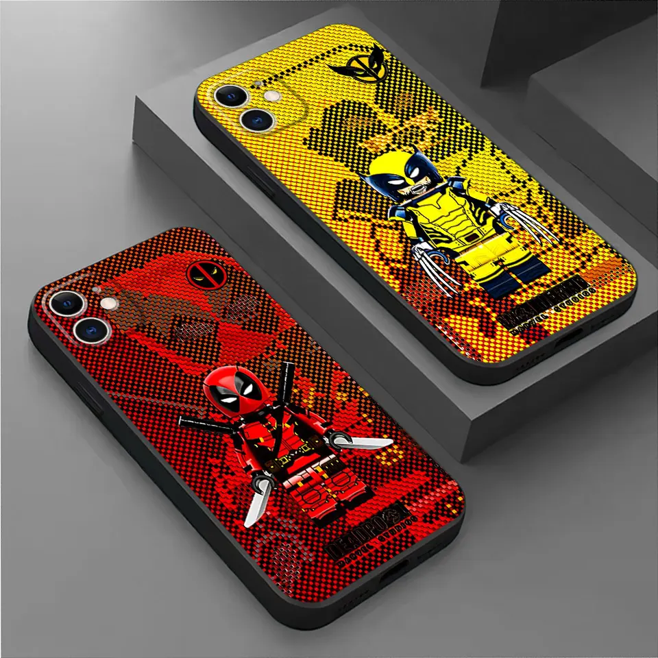 Čierny mäkký telefón pre Google Pixel 6 Pro 7 Pro 6a 7a 8 Pro Marvel Deadpool Wolverine Cover Armor Armor