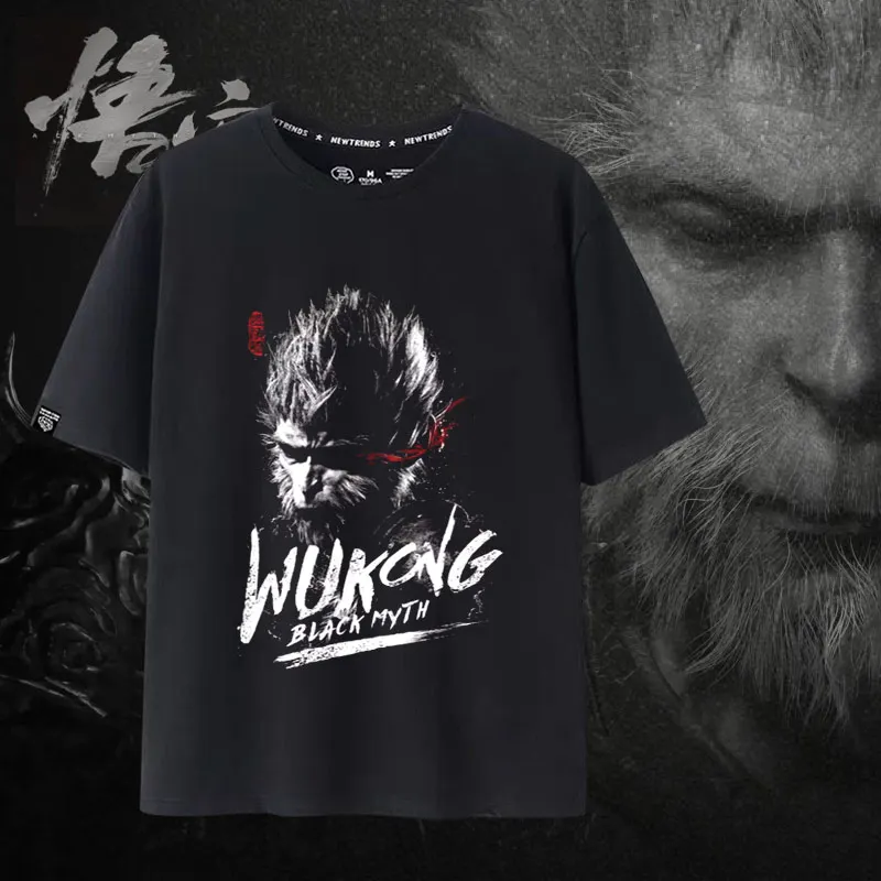 Čierny mýtus Slnko Wukong Game Tshirt Summer Men Ženy bavlnené tričko Qi Tian da Sheng Cartoon Casual Tops Tees Trend Trend Streetwear