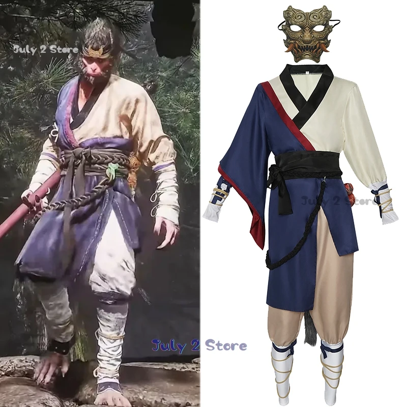 Čierny mýtus: Wukong predurčený One Sun Wukong Cosplay kostým dospelých pre deti outfit hra Anime Halloween Party Roleplay Set