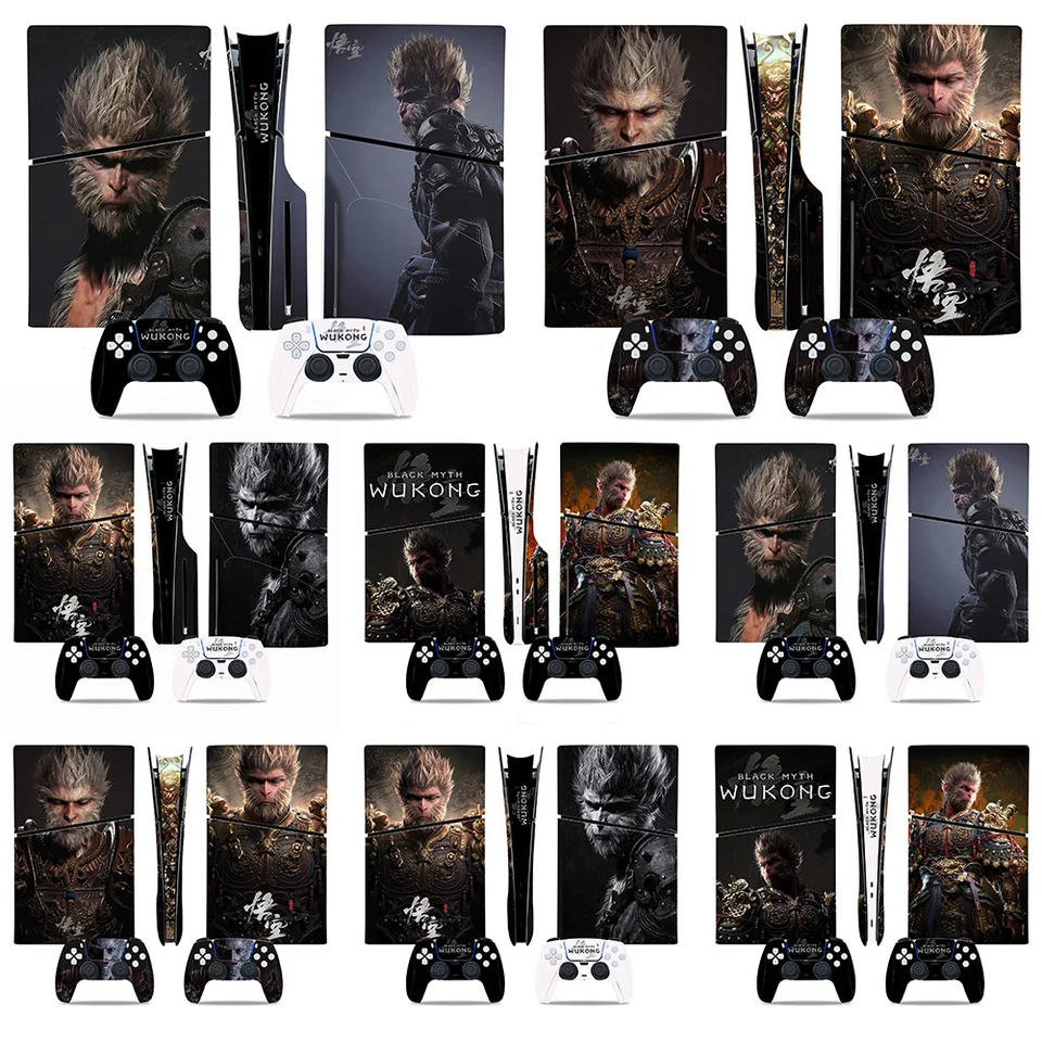 Čierny mýtus Wukong Vinyl Protectect Cover Dustodproof Stumpers Wukong Cool Decal Cover pre PlayStation 5 Slim Console & Controllers