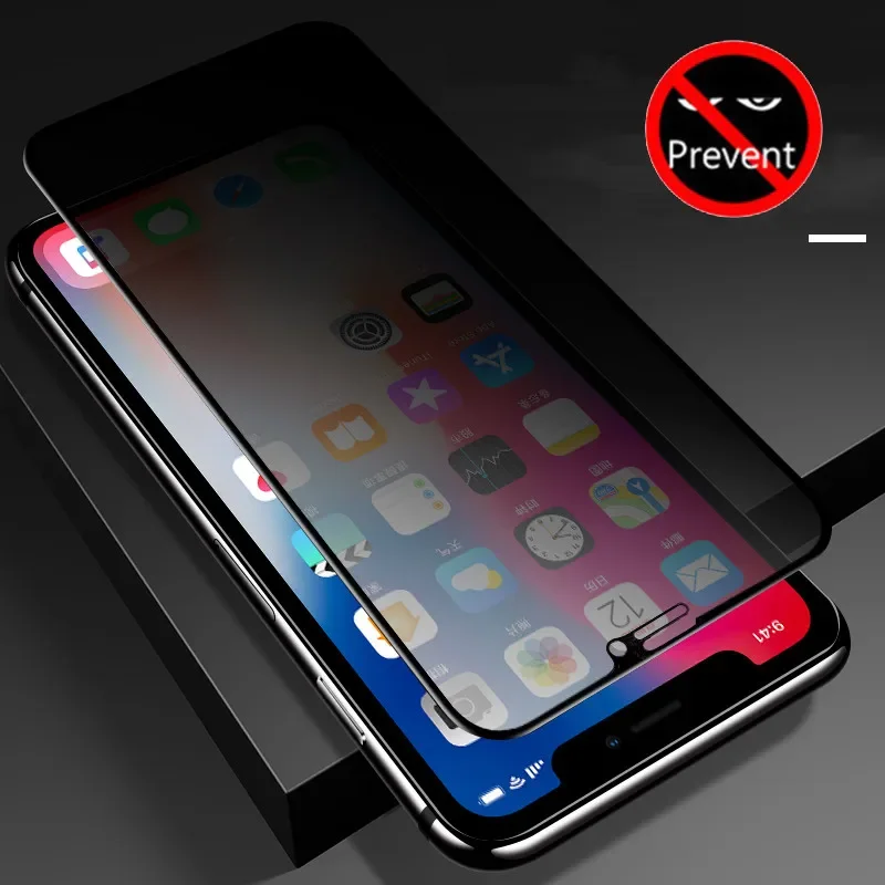 Čierny ochranca obrazovky ochrany osobných údajov pre iPhone 11 12 13 14 Pro Max Anti-Spy Glass pre iPhone 15 16 Pro XS Max xr 13 12 Mini Private