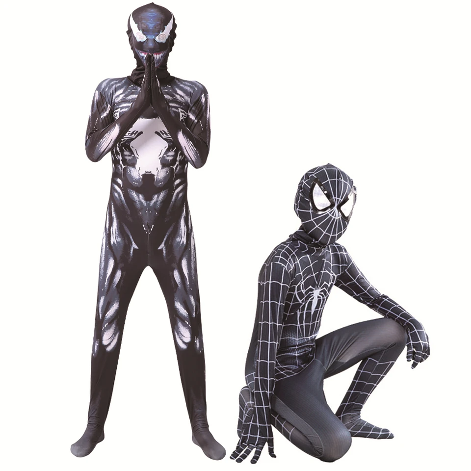 Čierny pavúk muž Venom Cosplay BodySuit Tobey Maguire Sam Raimi filmová postava Rola Hrať oblečenie pre deti