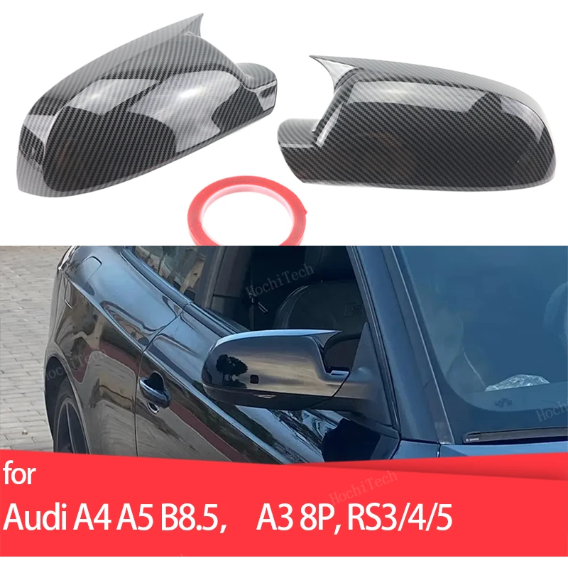 Čierny rohový vzorkový zrkadlo Kryt krytého prekrytia Audi A4 A5 S4 S5 B8.5, RS3 RS4 RS5, A3 8P B8.5 Tvar čierneho rohu