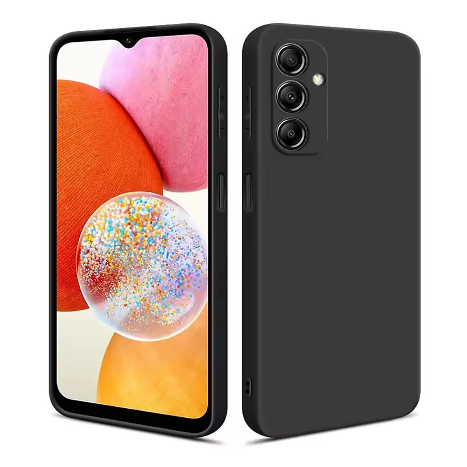 Čierny silikónový puzdro pre Samsung Galaxy A70 A20 A21 A31 A51 A71 A22 A52 A72 A13 A23 A33 A73 A14 A34 A05 A55 Ochrana zadného krytu Zadný kryt