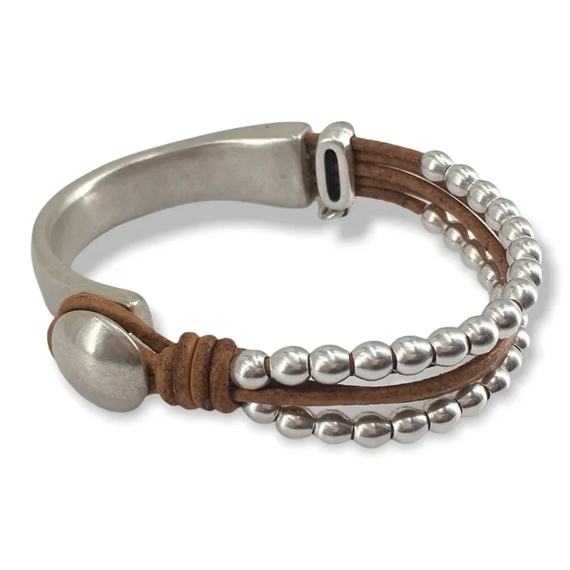 Čierny zábal kožený náramok pre ženy, Boho Bohemian hippie šperky darčeky pre mamu
