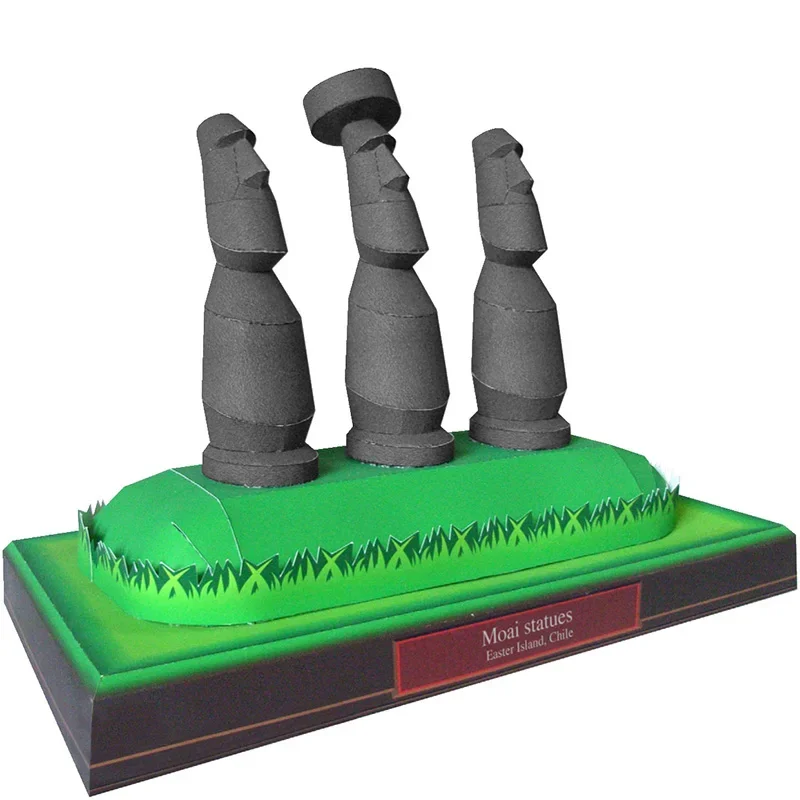Čile Moai Sochy Veľkonočný ostrov 3D papierový model Papercraft DIY Art Origami Building Teens Dospelý ručne vyrábaný remeselnícky hračky QD-149