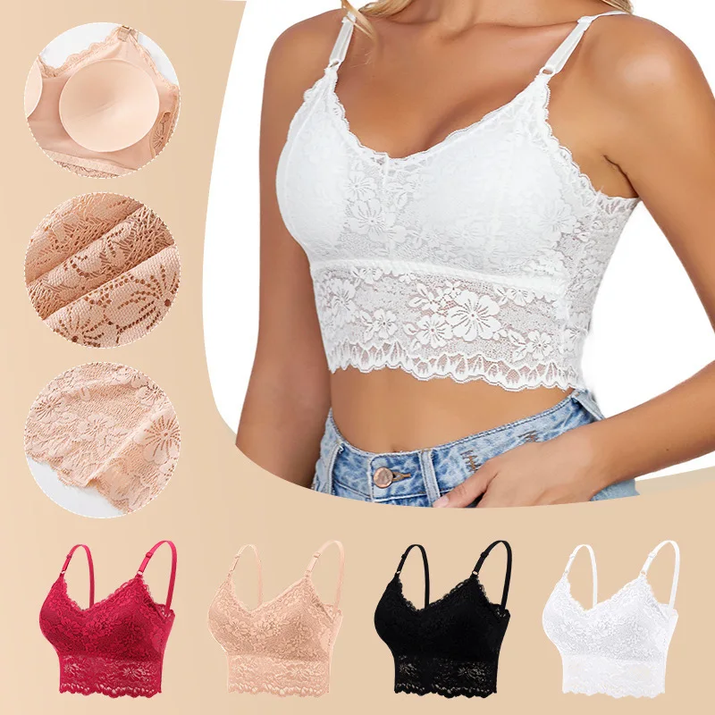 Čipka braleta pre ženy nastaviteľné remienok špagety popruh Tank Top V horný v krku štíhle základné kamenky