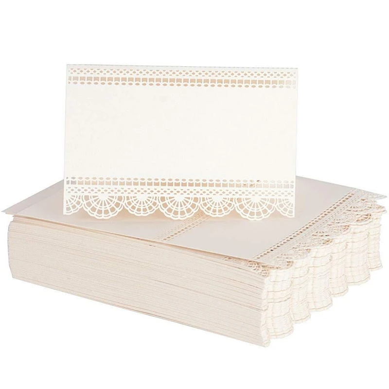 Čipka recepcia svadobná stolová karta laser cut s dutím menom Place karty znamenie pre oslavu festivalu Obchodné stretnutie dekorácie