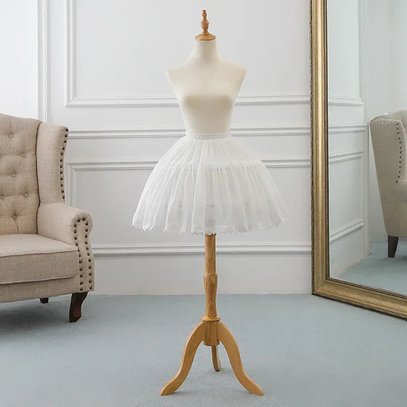 Čipka -čipka krátka crinoline Denná podpora sukňa mäkké dievča Pettiskirt Svadobné šaty formálne šaty Ritle crinoline čiernobiela