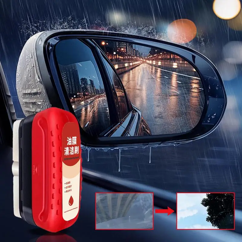 Čistič skla automobilu so špongiou 120 ml odstraňovania filmu Ergonomické čistiace prostriedky na sklo automobilu Čistič Olej Čističa Anti-Rain Fog pre prachovú živicu