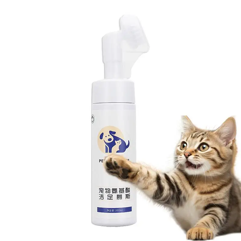 Čistič čističa psov pre domáce zvieratá s odnímateľnou mäkkou silikónovou kefou 200 ml mačacie čistiace mäso