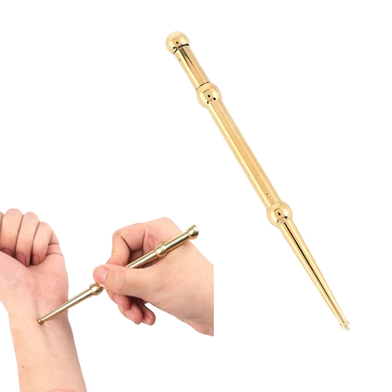 Čistá medená akupresúre pero ucho ucho akupinová masážna tyčinka Zlepšiť zrak akupunktúrneho bodu Massager Acupoint Meridian Massage Pen pero
