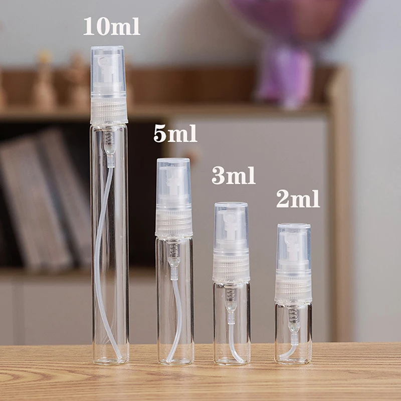 Čistá mini parfumová sklenená fľaša prázdna kozmetická fľaša na vzorku fľaše Sklenené trubice tenké sklenené liekovky 2 ml 3 ml 5 ml 10 ml