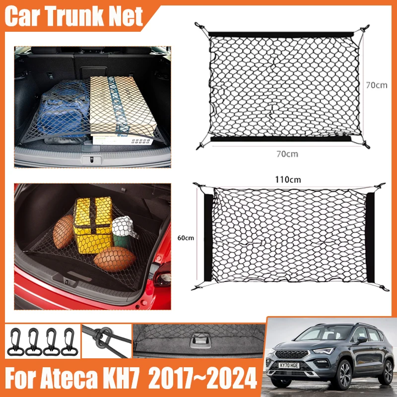 Čistá sieť pre kmene automobilu pre sedadlo Ateca KH7 2017 2018 2019 ~ 2024 batožinová sieť sieťový siete Nylon Bag Storage
