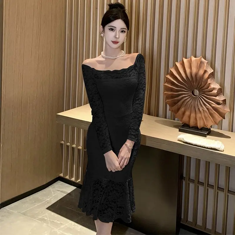 Čisté chtíč Super Fairy One Ramer Lace Lace Dress Dámske dámske večerné šaty Fishtail