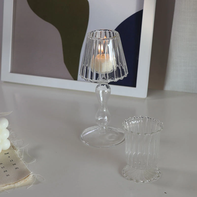 Čisté držiaky sviečok pre stolové sklenené držiak sviečky Tealight pre svadobné vrcholy dekorácie večierkov