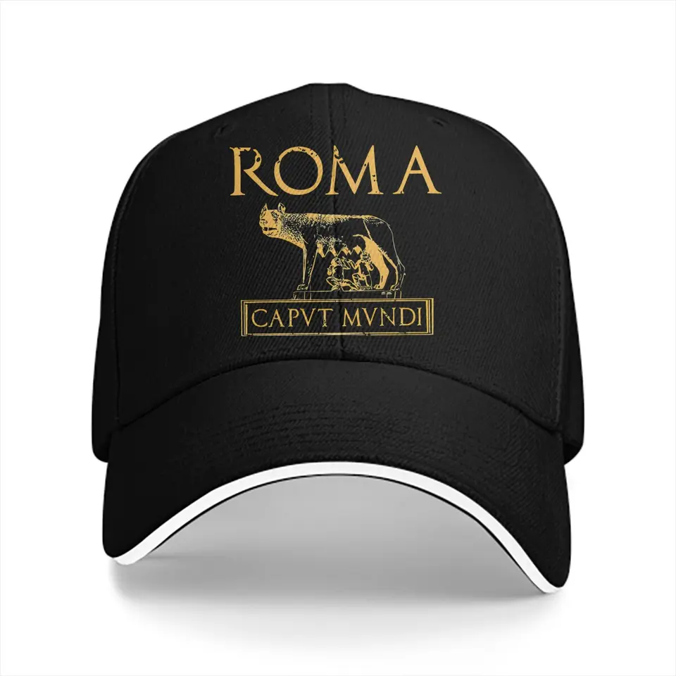 Čisté farebné klobúky Roma Caput Mundi Hat Sun Visor Baseball Caps Staroveká Rím vrcholila čiapka
