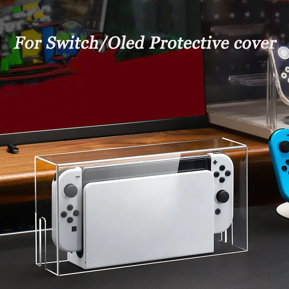 Čisté priehľadné skladovanie akrylového krytu škrupiny pre prepínač NS OLED Game Console Cover Shell Box Displej