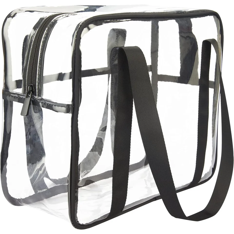 Čistý kozmetický vrecko na make -up, priehľadný PVC TOTE STADIOM SPRAKOVANÝ