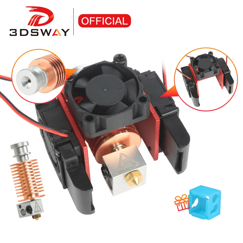 Čistý medený chladič E3D V6 HOTEND 12V 24V 0,4 mm dýza dlhá/krátka pre 1,75/vlákno Bowden Direct Extruder 3D diely tlačiarne