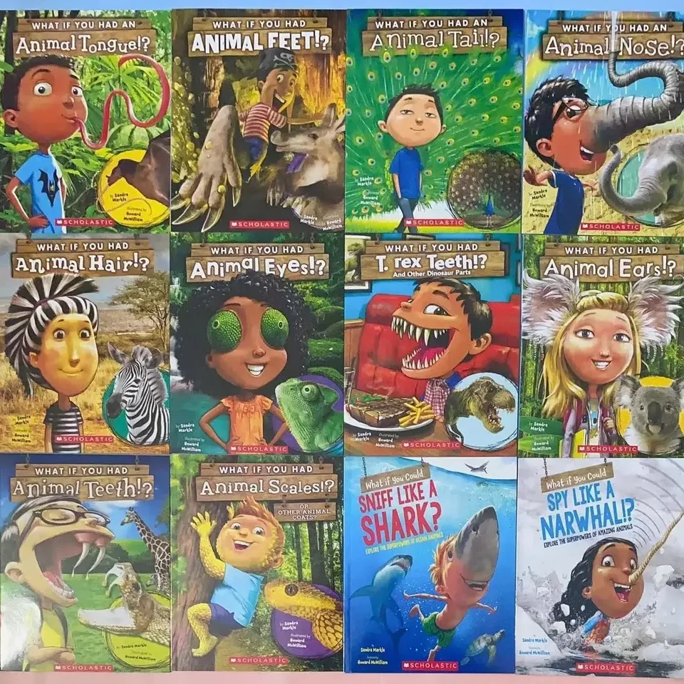 Čo keby ste mali zviera? 12 zväzkov detskej vedy Anglicky Obrázkové knihy Manga Book English