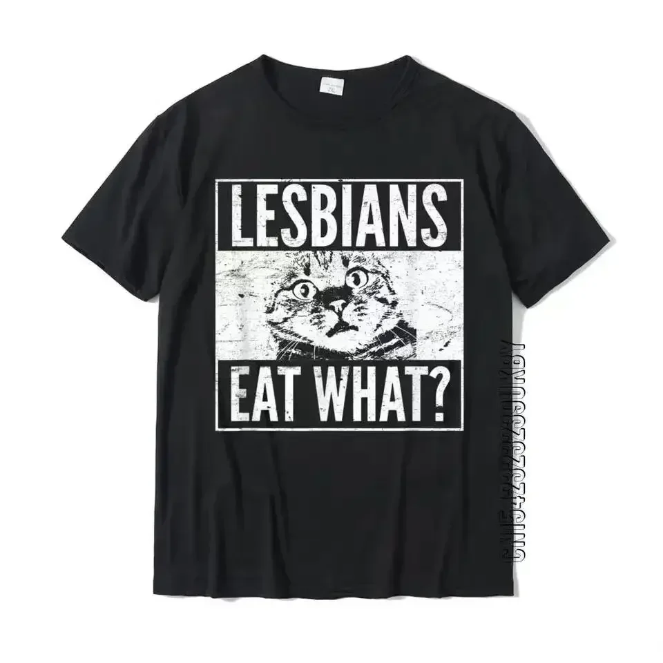 Čo robia zaujímavé lesbičky Eatcatskittenslgbt Humorné tričká Tops Tričká Hip-Hop Designssummer