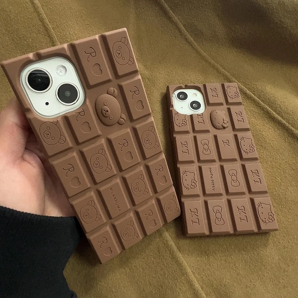 Čokoládový uvoľnený medveď KT mobilný telefón shell maslo cookies staroveká replika mobilný telefón shell jablko Universal