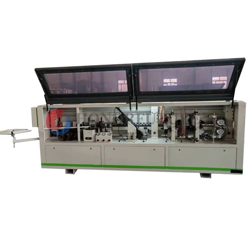 Čína automatický CNC Edge Bander pre drevené dvere na drevené okrajové pásmo pásmo drevného zastrihávača pred orezávaním