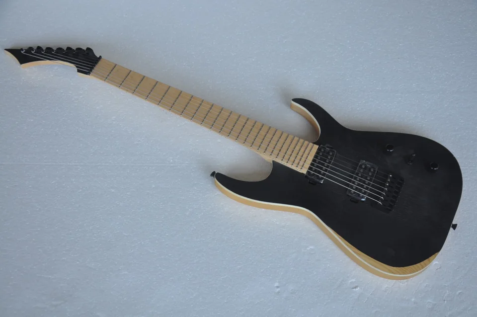 Čína gitara Factory Custom New String Guitar Rosewood hmatníka 24 pražcovej matnej čiernej gitarovej popola dreva tela v sklade 1029