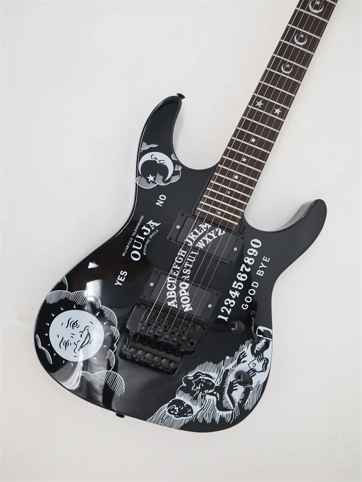 Čína čierna farba mahagónová telesa ružového dreva 6 struny Custom Humbucker Pickup Electric Guitar