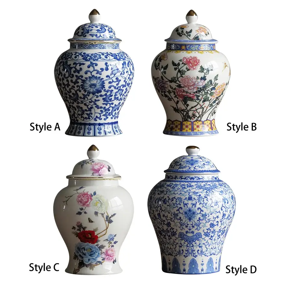 Čínska keramická zázvorová nádoba kvetinová váza domova dekorácia stola dekorácia tradičná porcelánová nádoba pre svadobnú kaviareň Ozdob