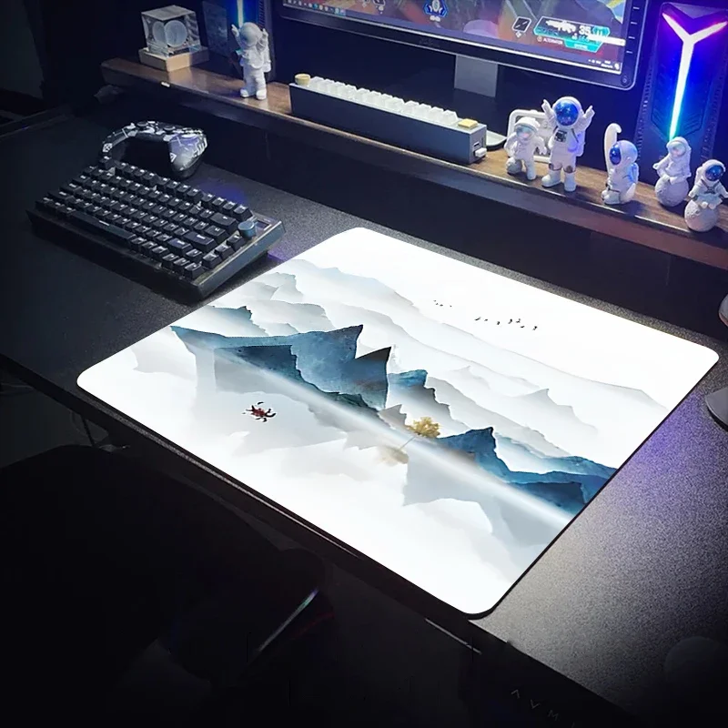 Čínska krajina Vodotesná podložka Mouse Pad Gaming Accessory Atrament maľba počítačový počítač Rat