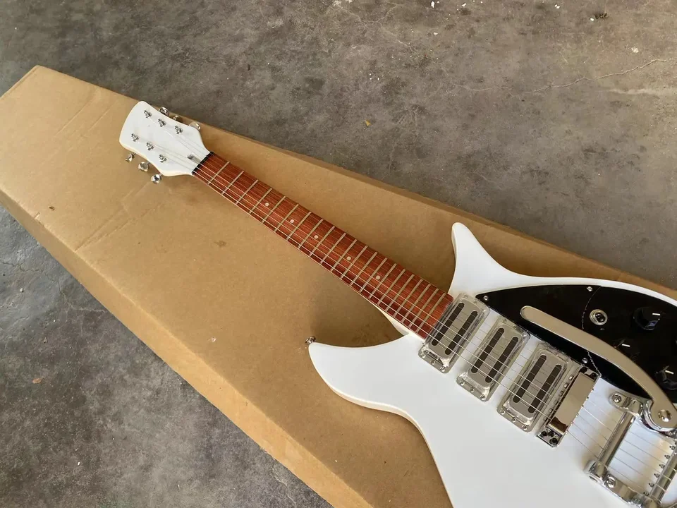 Čínska továreň na gitare gitary v predaji Ricken Guitar White 325 Tremolos System Bridge 21 pražcov