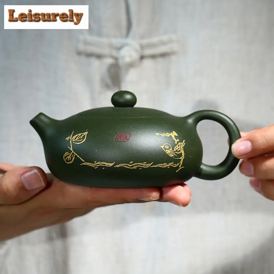 Čínska výklenková čála Purpurová hlinená filter Xishi Teapots Krásna kanvica autentická zisha surová ruda zelená hlinka ručne vyrábaná čajová sada 190 ml