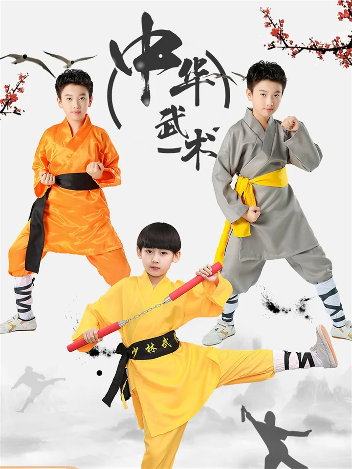 Čínske vinobranie deti Wushu Monk Shaolin Kungfu Uniformný tréningový výkon Oblek bojové umenia krídlo Chun Tai Chi Uniforma