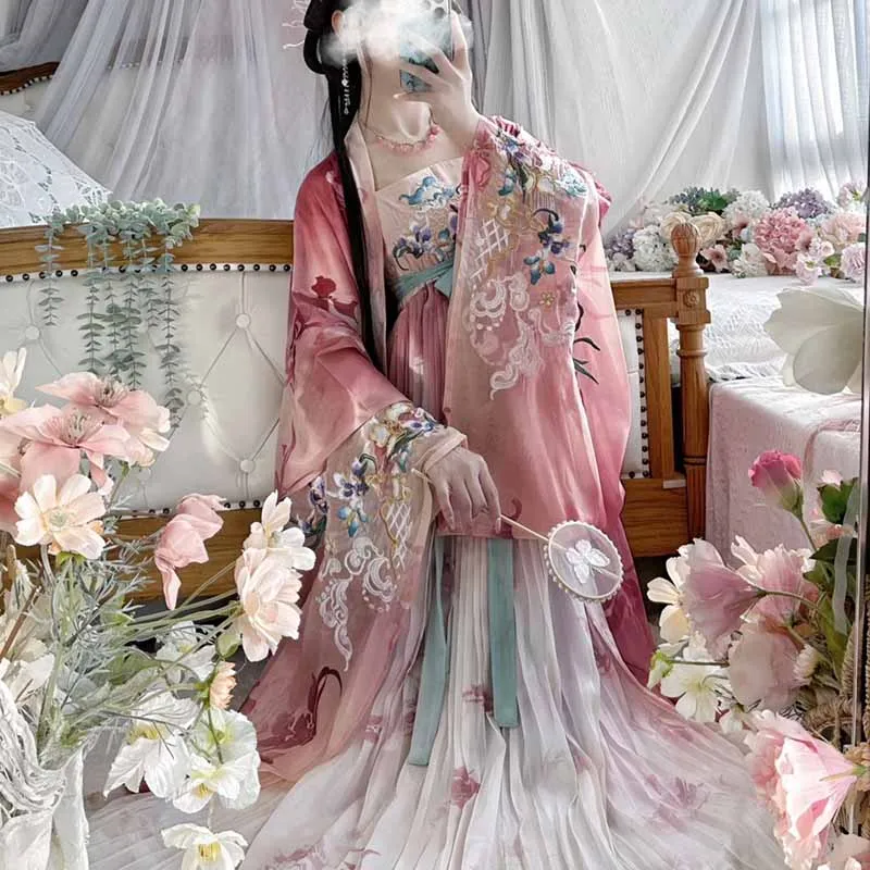 Čínske šaty Hanfu Ženy Halloween Karneval Cosplay kostýmy Party Outfit Staroveká čínska výšivka hanfu šaty plus veľkosť xl