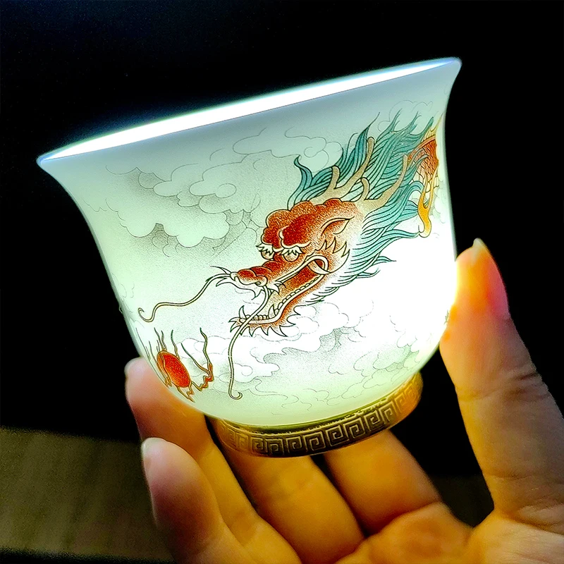 Čínsky keramický vinobranie Krásny porcelán Jingdezhen estetický teeware teware kung fu čajový pohár pre oolong tieguanyin obrad