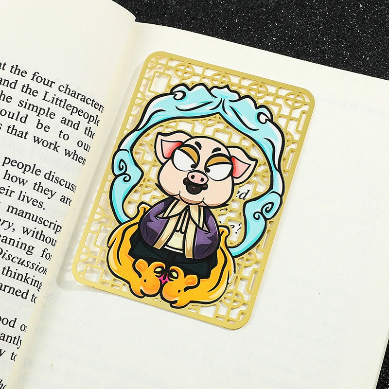 Čínsky klasický román The Journey to the West Figuars Book Marks Creative Cartoon Metal Metal Card Book Mark Fans Collection Gifts