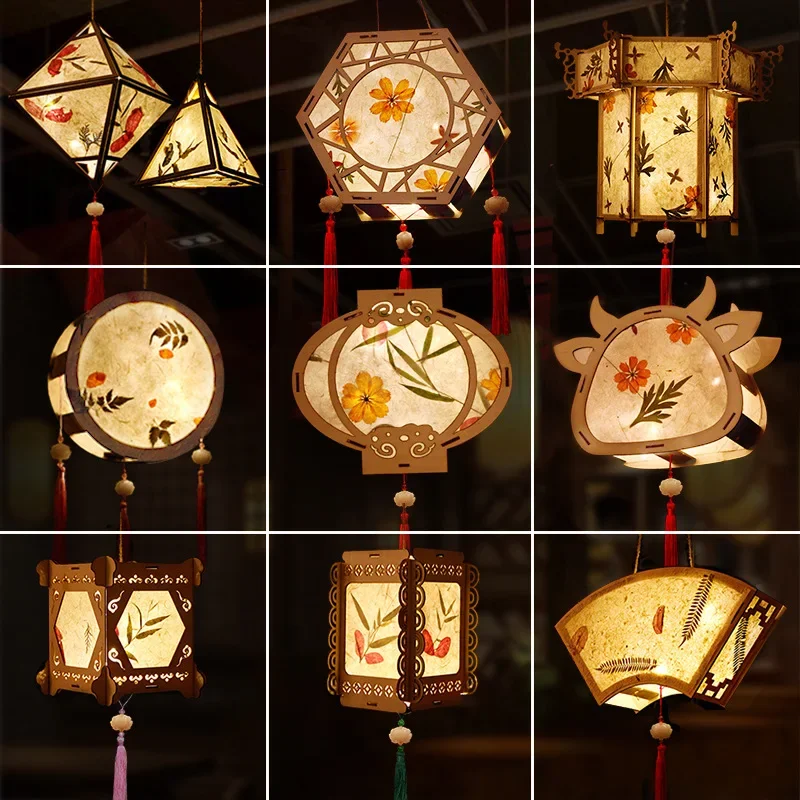 Čínsky retro štýl Palace Lantern prenosný kvet Flower Light Lamp Party Žiarané lucerny pre darček pre strednú automatickú festival