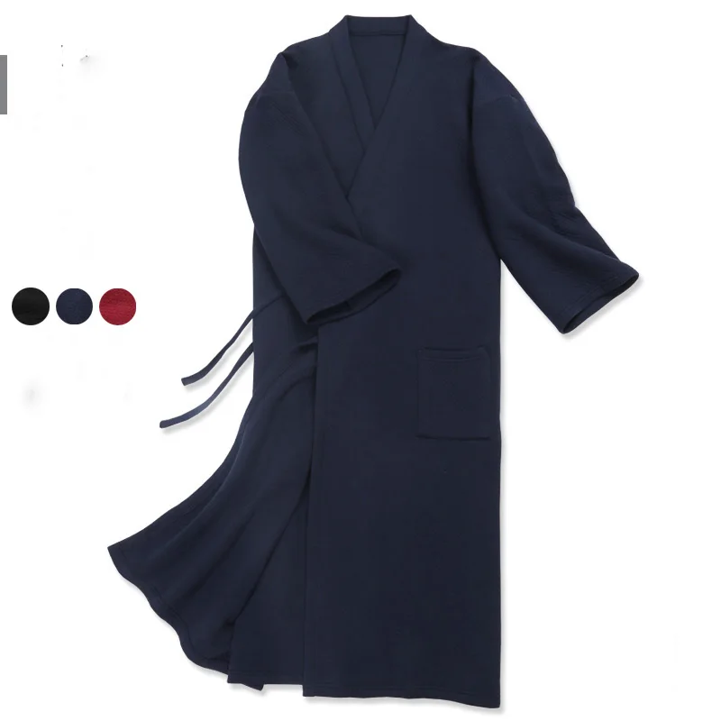 Čínsky tradičný retro štýl pyžamy muž mäkký voľný bavlnený župan kimono hanfu domáce oblečenie spánok