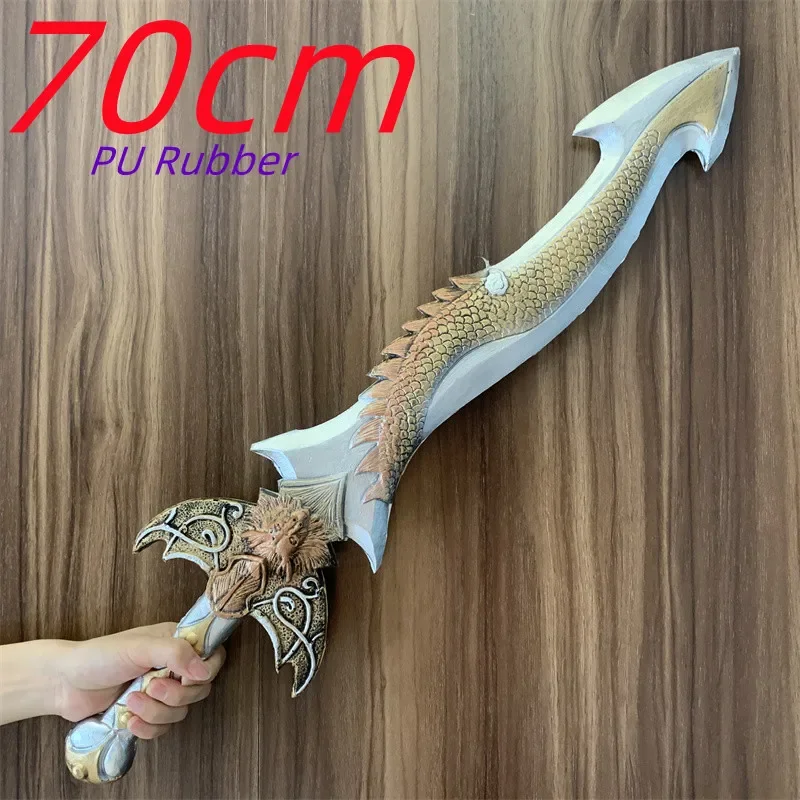 Čínsky štýl cosplay golden drak meč rytiersky nôž meč prop rola cos ochranca duchovný nôž meč PU zbrane model hračky darček