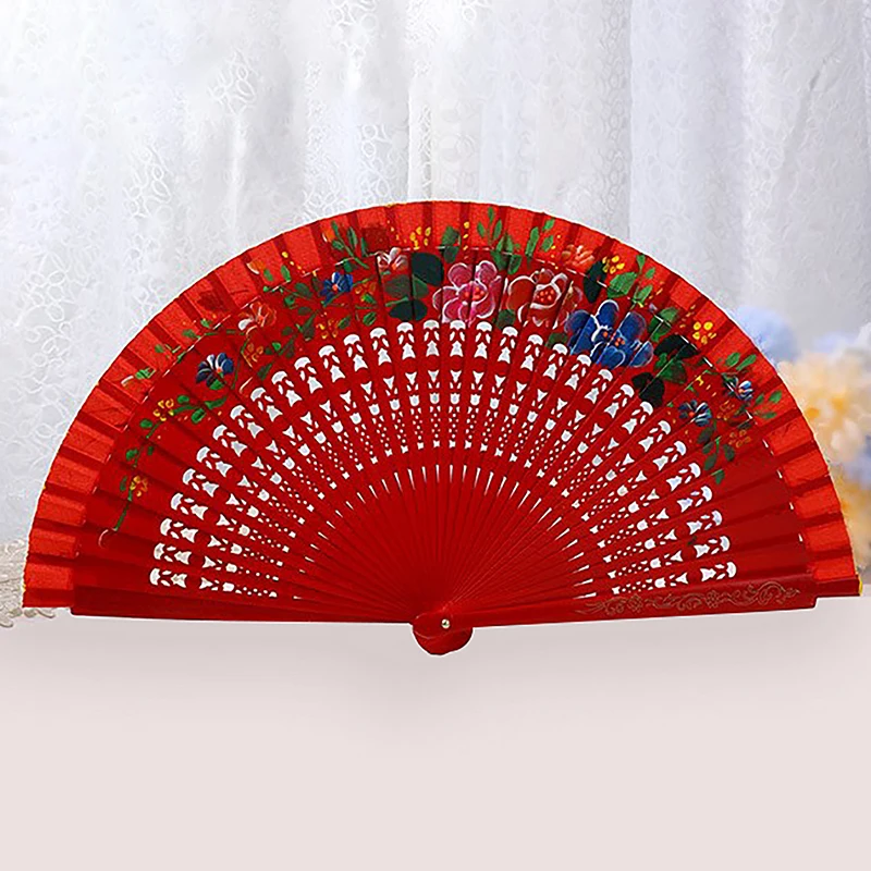 Čínsky štýl obojstranný skladací ventilátor Dutiny obojstranné remeselné darček Dancing Tlač