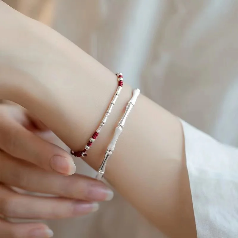 Čínsky štýl Simple Red Line Lucky Amulet Amulet Bracelet Flower Arpl At And