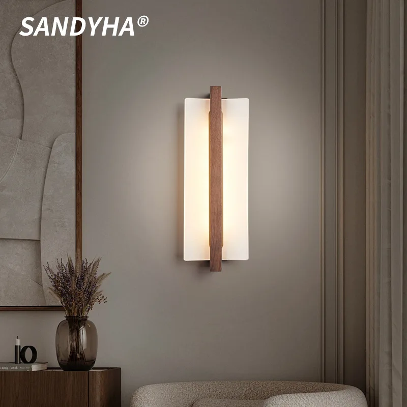 Čínsky štýl Spálne nástenné lampy Moderné čierne čierne orechové prasknuté umelecké pozadie svetlo Kreatívna spálňa čelo postele dekorácie svetlá