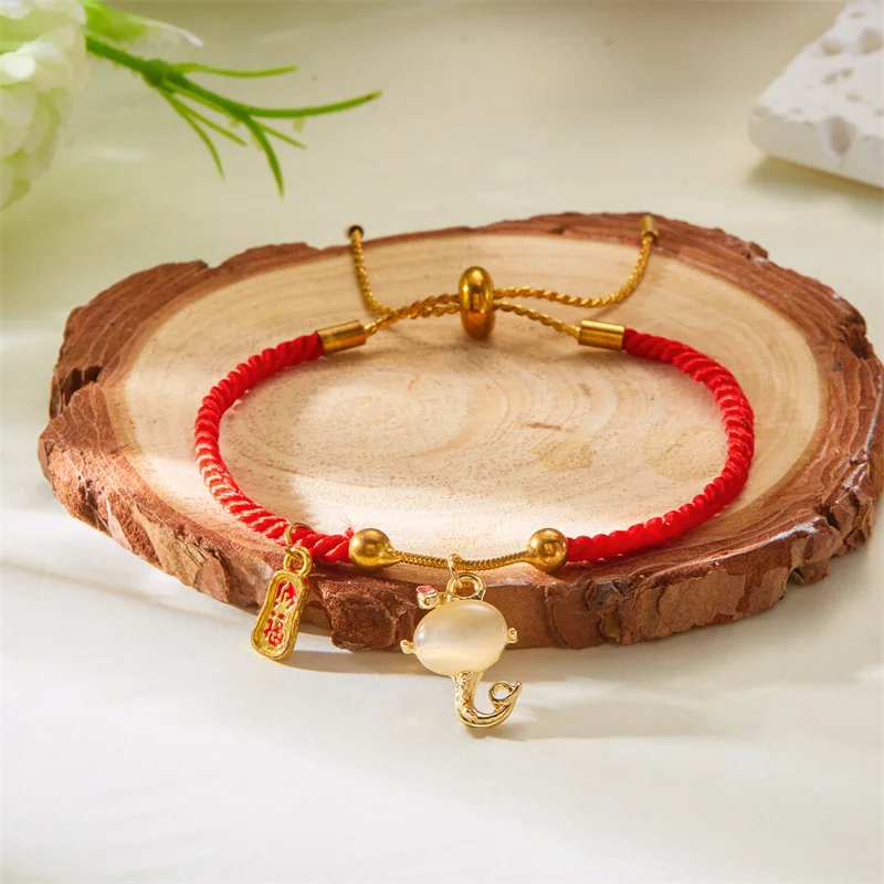 Čínsky štýl Zodiac Snake Náramok pre mužov Ženy 2025 Nový had Rok Lucky Red Rany Bangles Pár