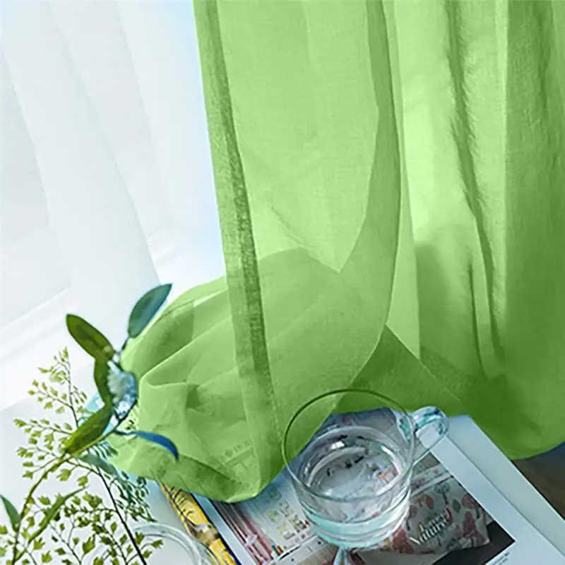 Číre záclony pre obývaciu izbu Tull Tulle Pevné záclony Spálne ošetrenie dokončené voile rrape Polyester 100*200/80 cm 70%