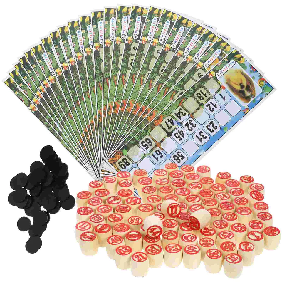 Čísla šachovej hry Bingo Supplies Cards Cards Domácnosť Drevené cestovné volanie
